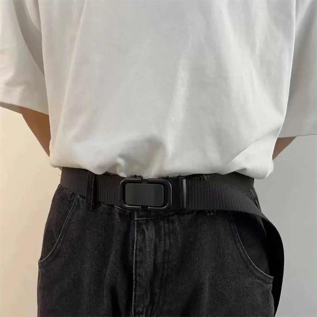 【军训必备】新款自动扣尼龙帆布腰带男女户外软面耐磨多功能简约款