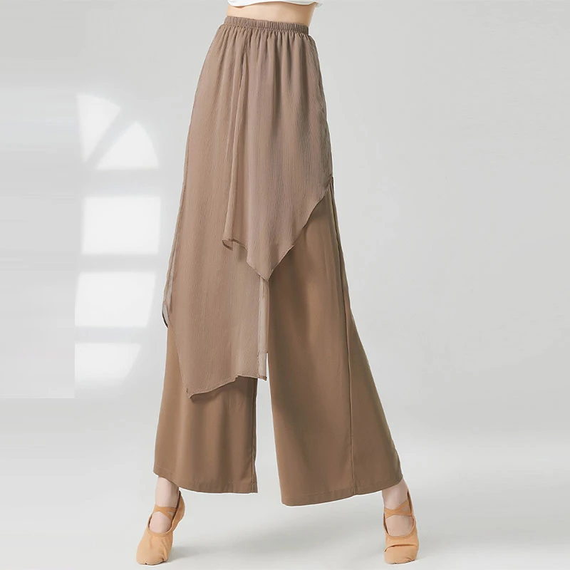 现代舞裤子阔腿裤中国古典舞服装成人秋冬垂感2024新款舞蹈练功裤