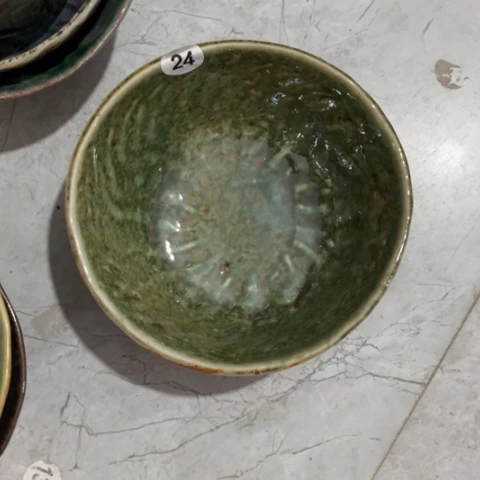 李***风碗手工手捏咖啡杯碗盘