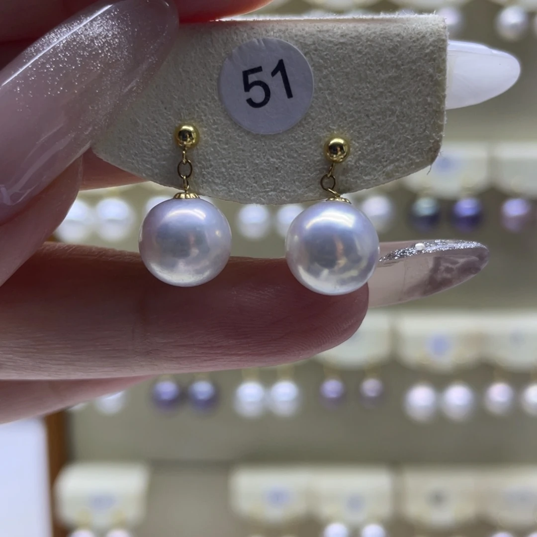 淡水珍珠耳饰18K金镶嵌