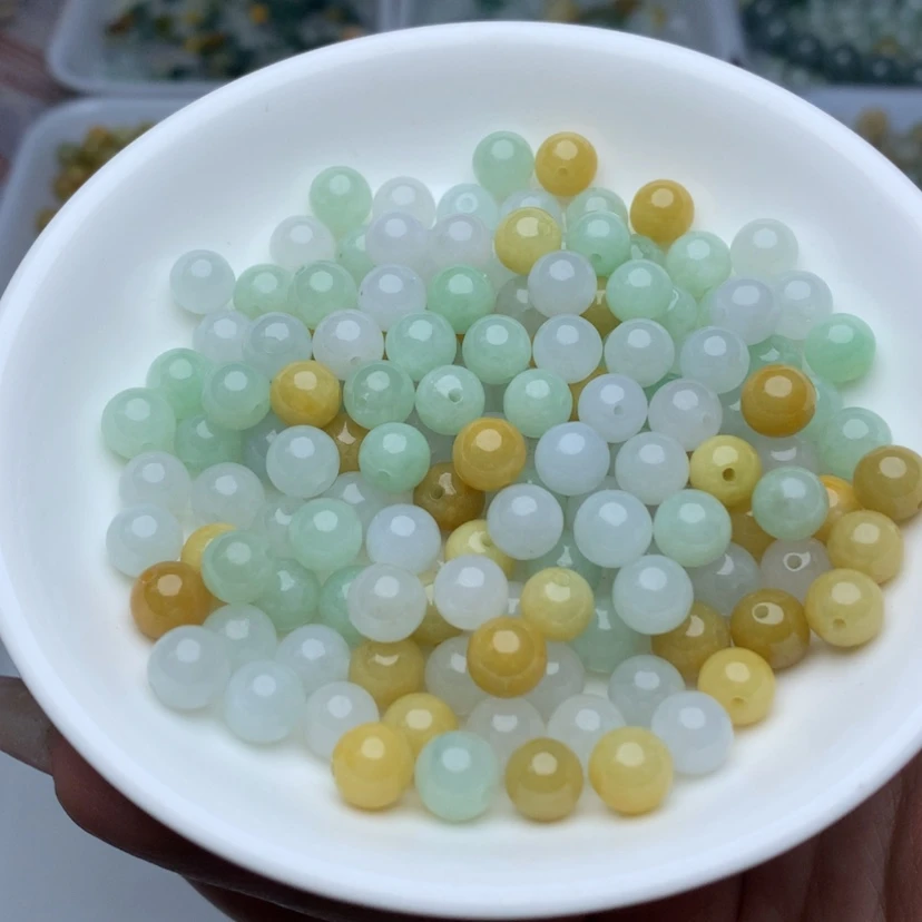 【闪购商品】翡翠手链未镶嵌卡7.3冰三彩13颗 手链拍2单