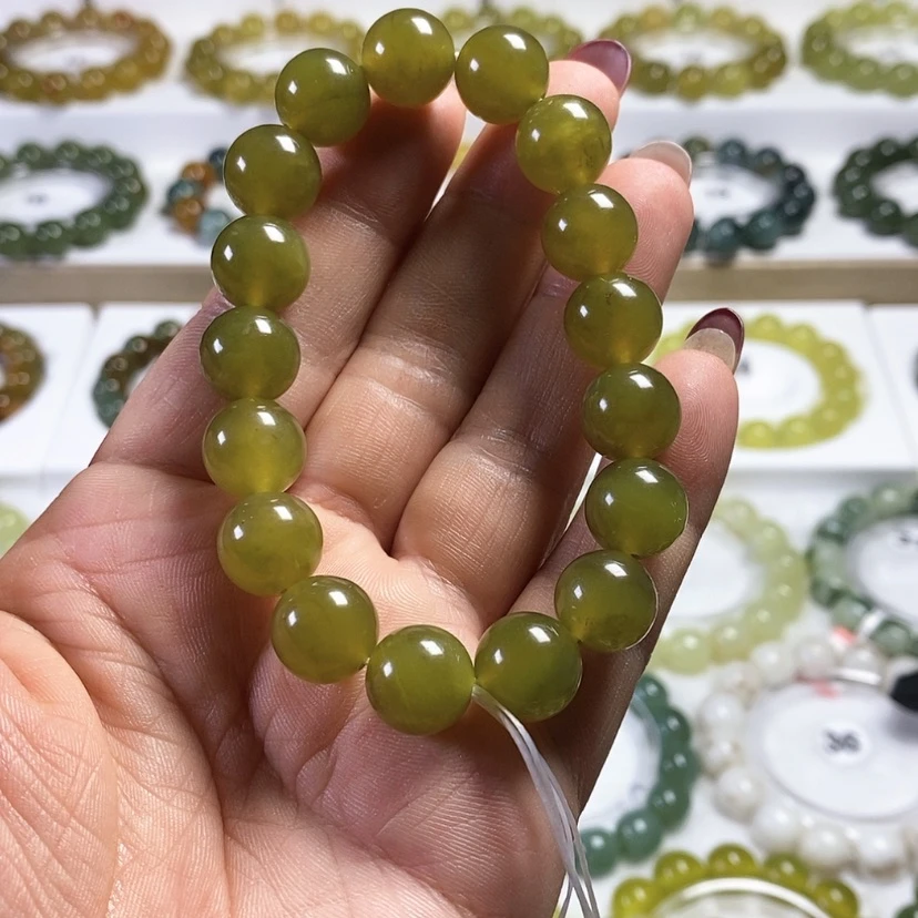 【闪购商品】未镶嵌蛇纹石玉手链卡12
