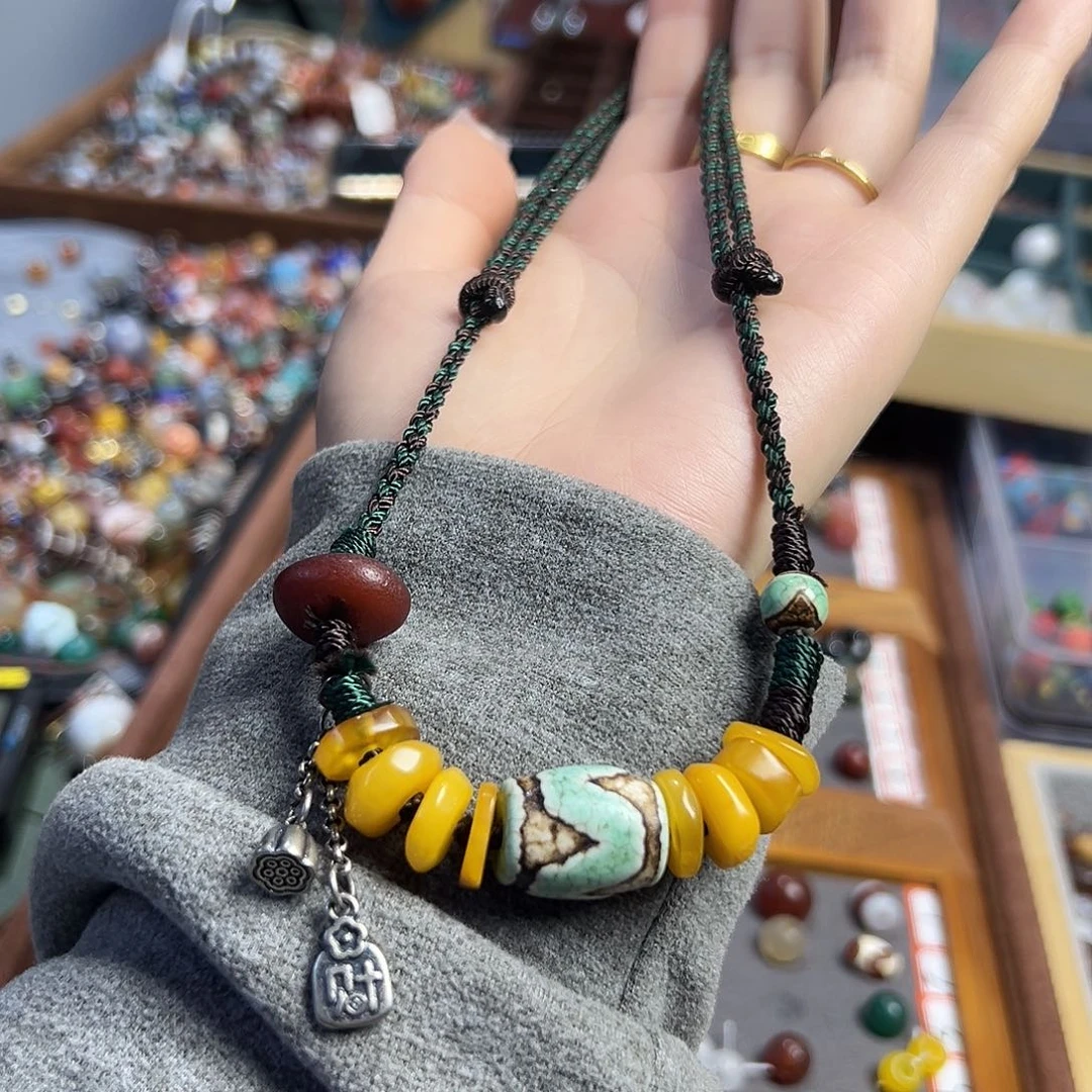 玛瑙/玉髓合金配饰项链