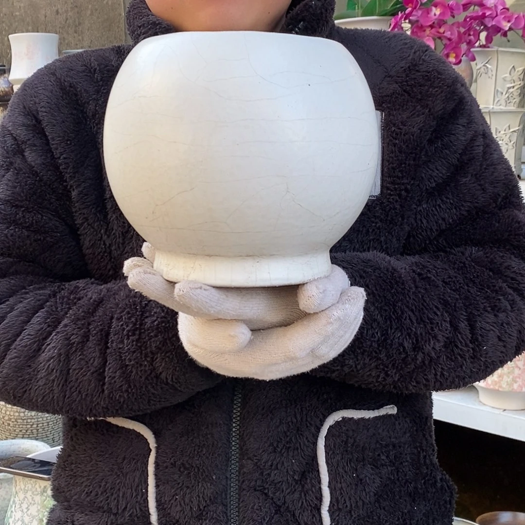 紫砂花盆口15高20瑕疵