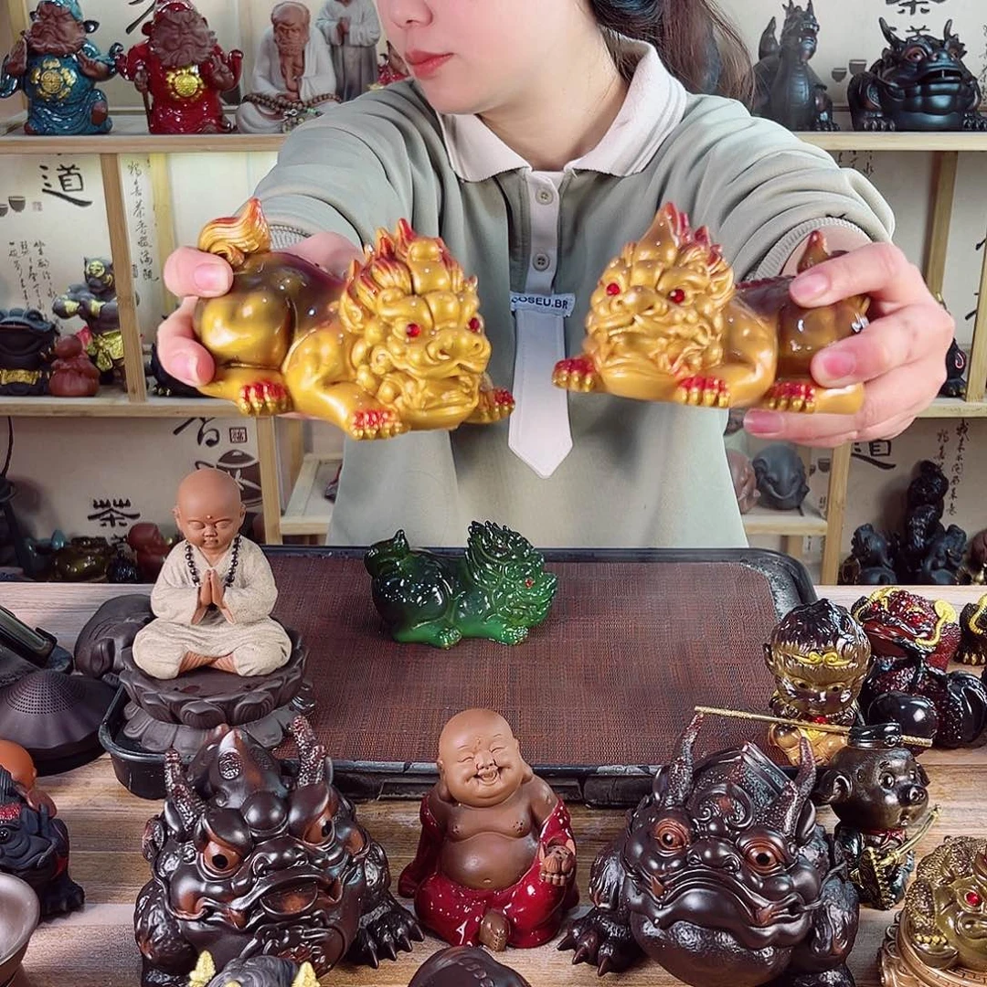 紫砂茶宠紫陶树脂茶宠摆件