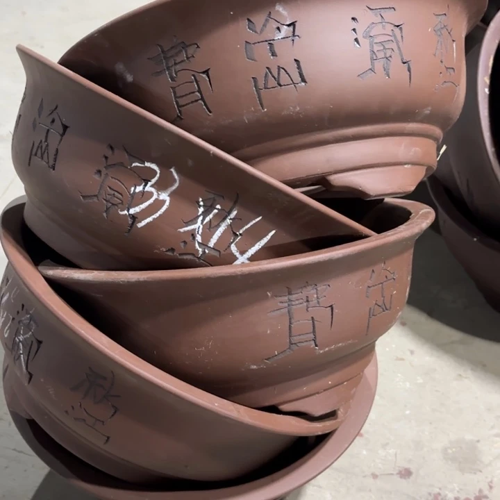 花盆紫砂100-5。 33-14。 微瑕