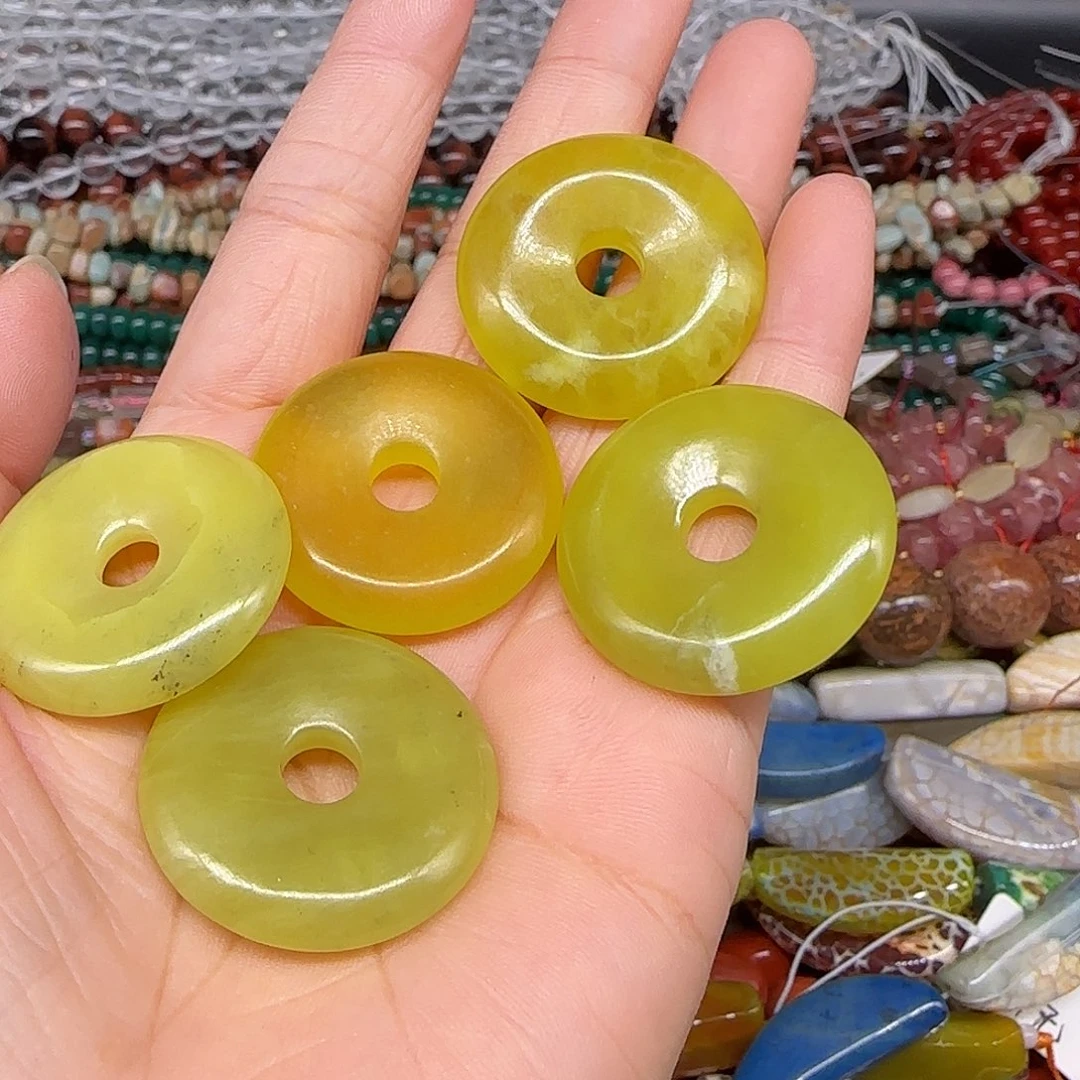 玛瑙/玉髓合金珠宝半成品岫玉扣子2颗