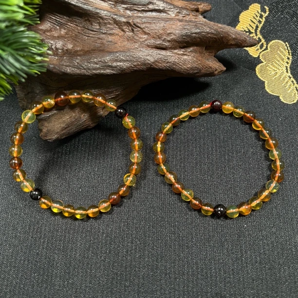 XP97天然琥珀多宝手串5mm+多样性发其一