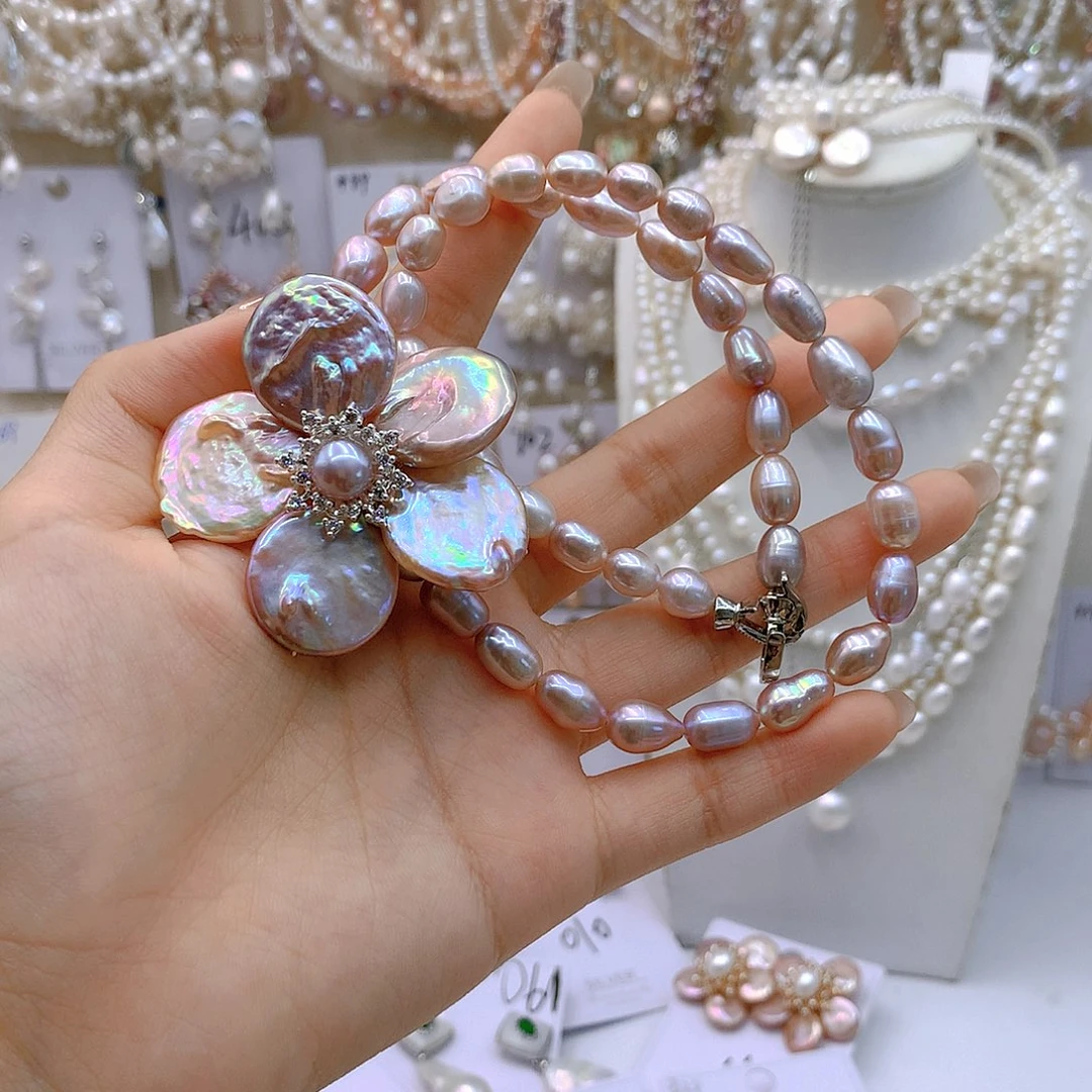 银S925镶嵌淡水珍珠耳饰喵**璃