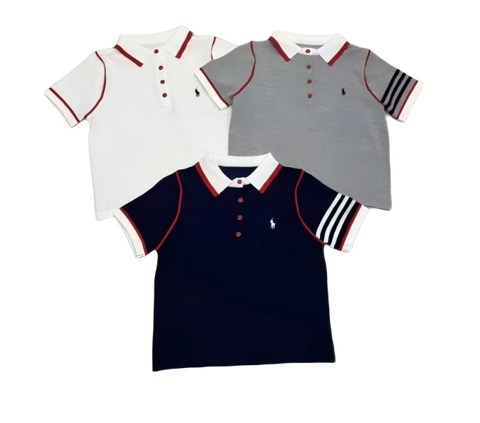 刺绣短袖条纹POLO领秋季毛针织衫 669白+灰+黑