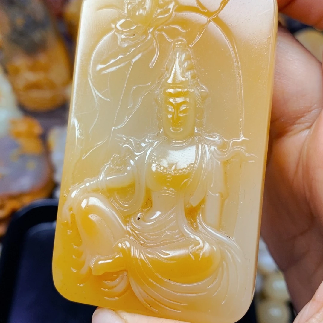 石英质玉（黄龙玉）未镶嵌吊坠(不含链)