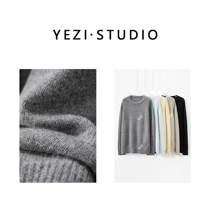 【棉花糖】康赛妮花式纱羊绒+羊毛套头圆领针织毛衫25318069