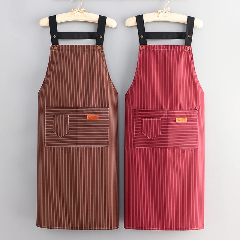 加长款背带围裙厨房做饭防水防油干活罩衣围腰男女上班工作服定制
