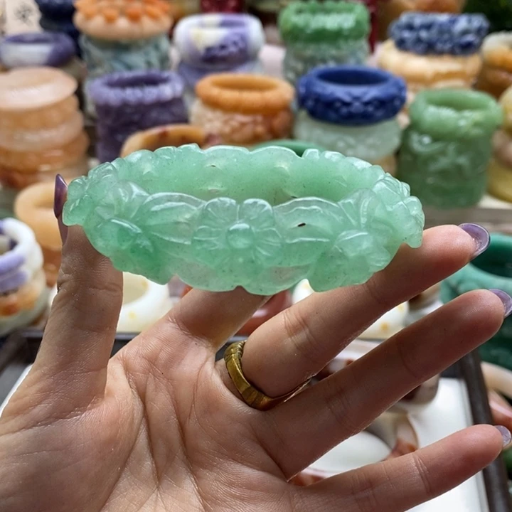 夢***影石英岩玉未镶嵌手镯