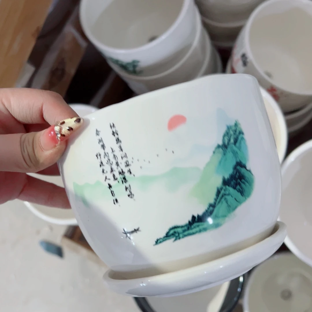 有孔，陶瓷花盆满10米包邮发货
