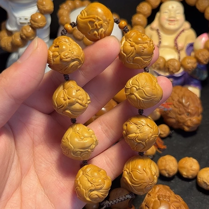 橄榄核手串/手链荷叶财神