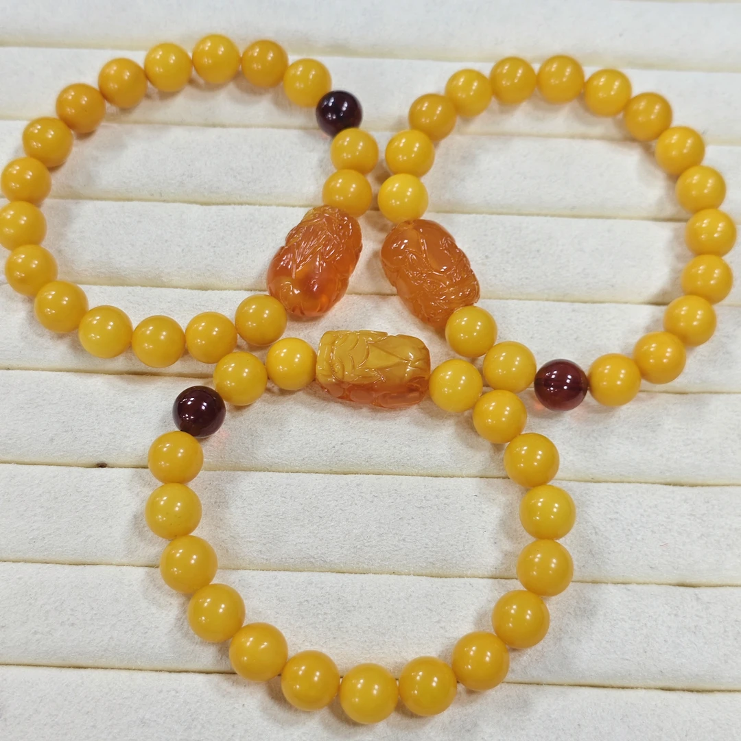 【书记甄选】原创蜜蜡单圈手链 多样性发一件 约9mm LF4343