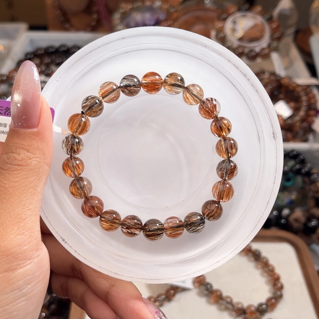 或***生未镶嵌手链水晶黑金超8m