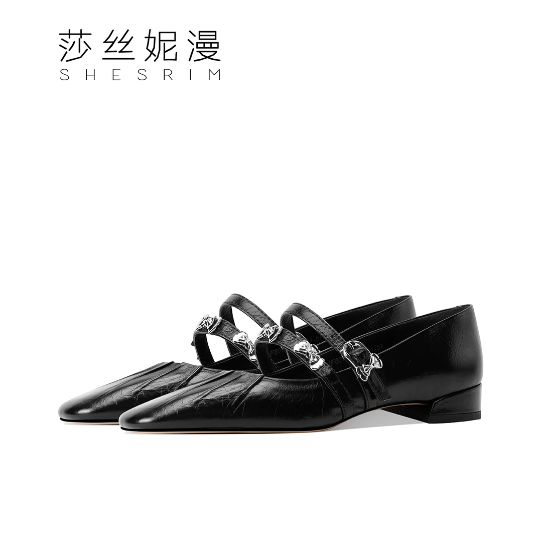 P06-圆头玛丽珍鞋女春季新款时尚浅口平底单鞋不累脚