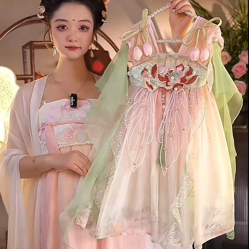 汉绣坊【花语】2025新款女童国风仙气中国风夏季汉服裙25206