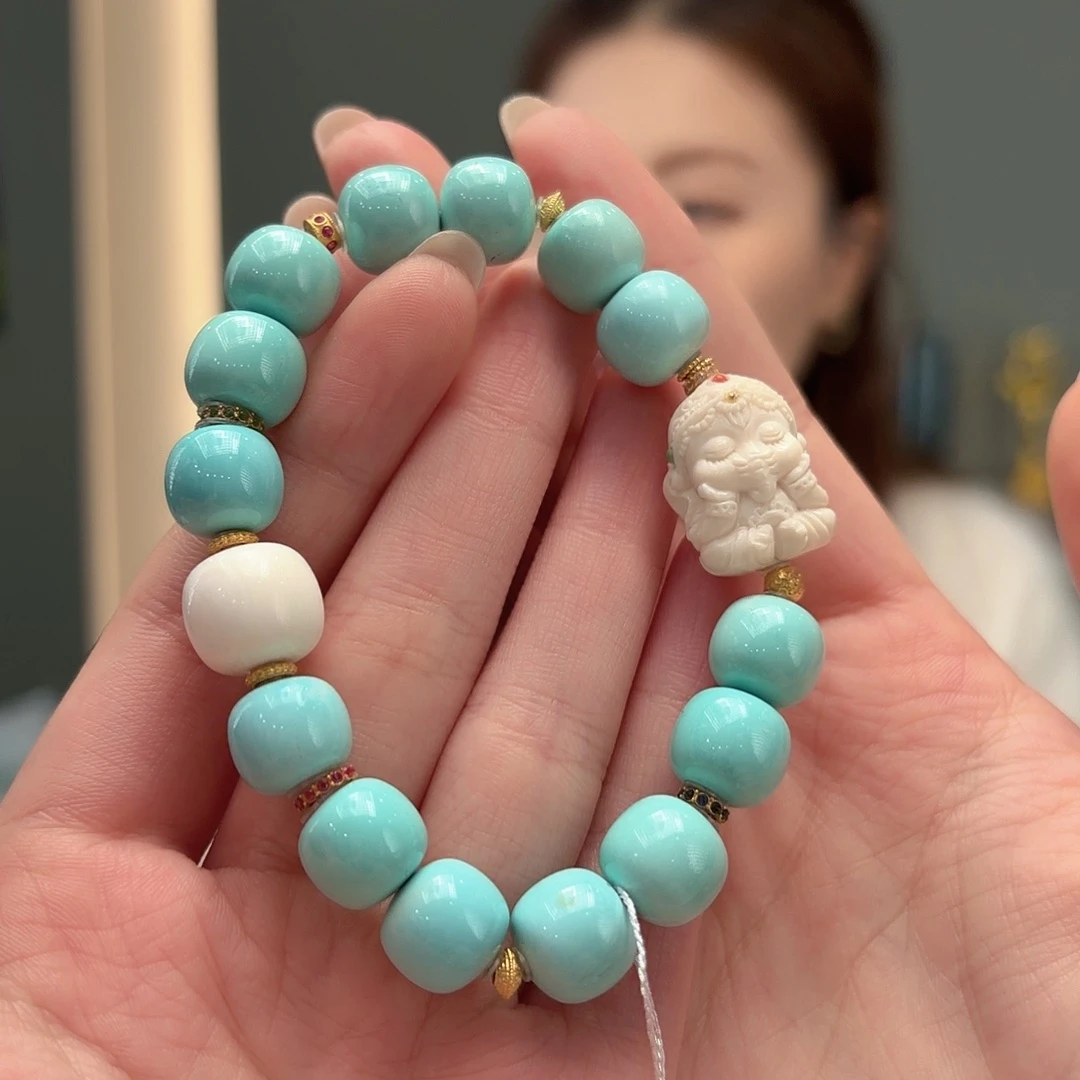 绿松石18K金镶嵌颈饰