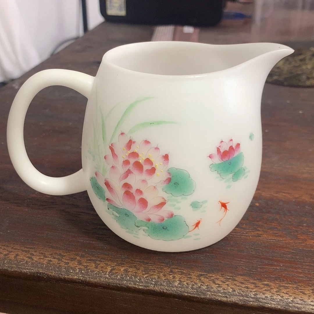 冰种素烧手绘公道杯