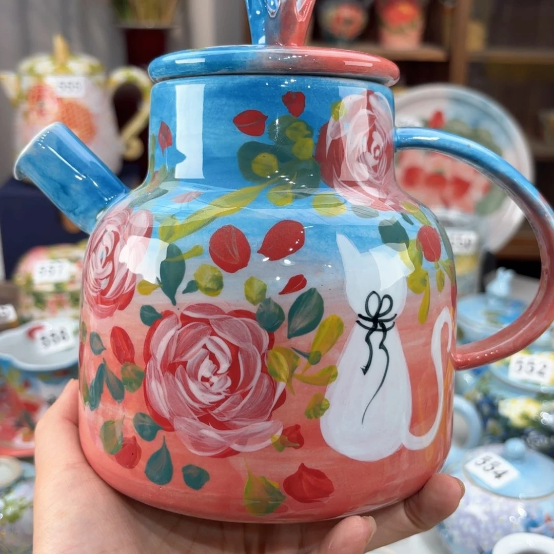 景德镇手绘高温釉下彩陶瓷茶具