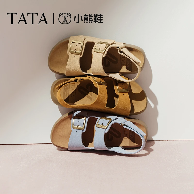 【邱莹莹专享】TATA/他她商场同款勃肯鞋女时尚凉鞋新款4QY04BL5