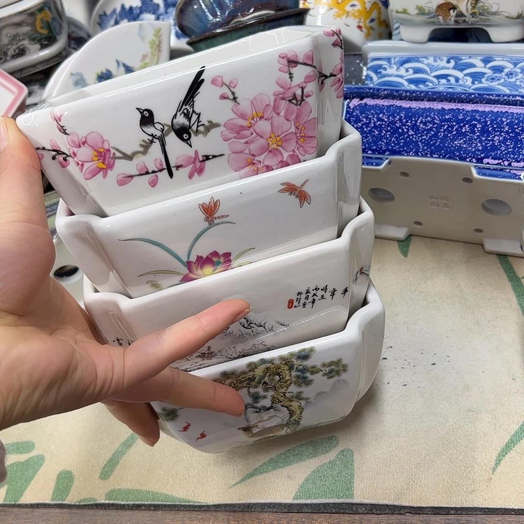 花盆紫砂792号瑕疵4个口不正处理介意勿拍15:8cm