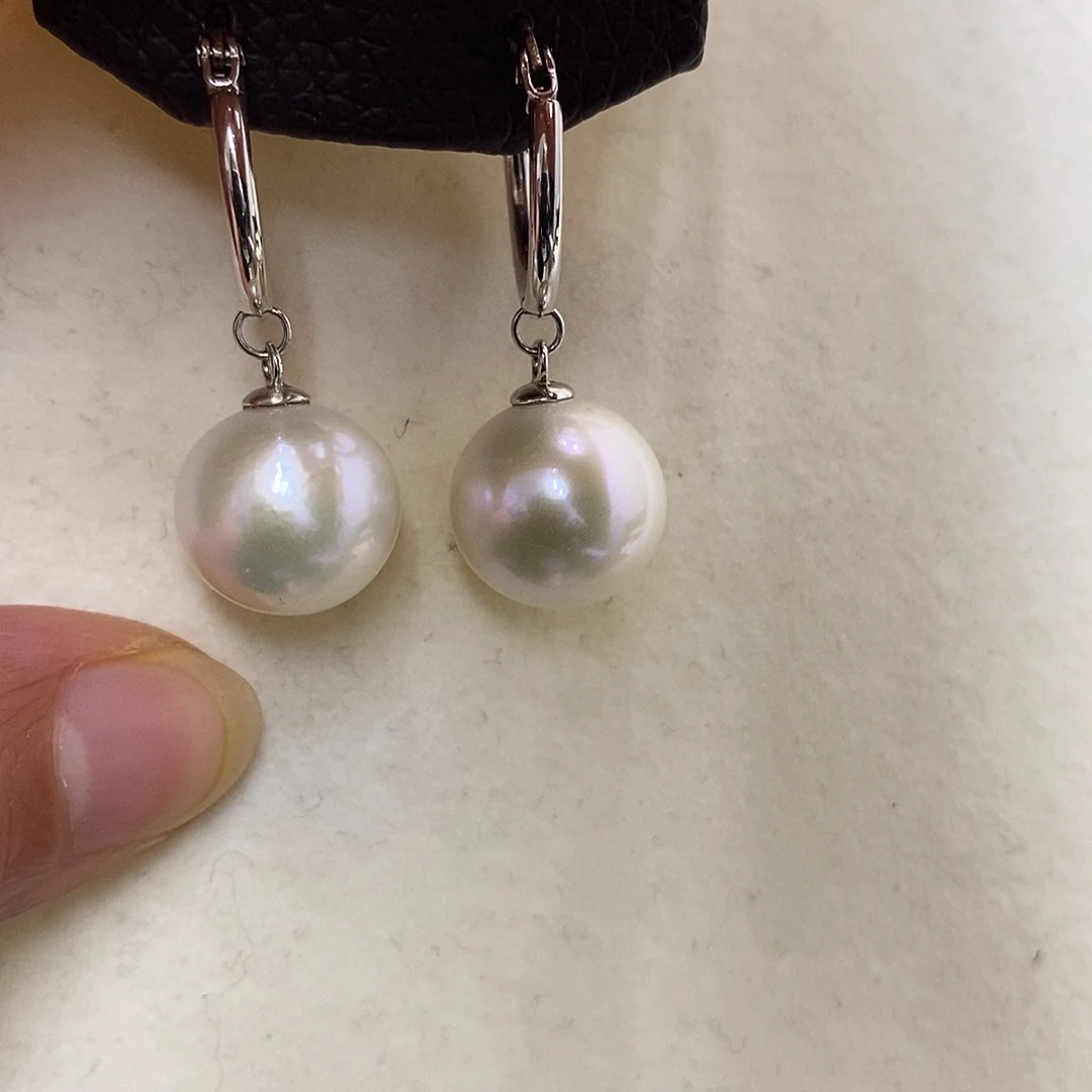 银S925镶嵌淡水珍珠耳饰