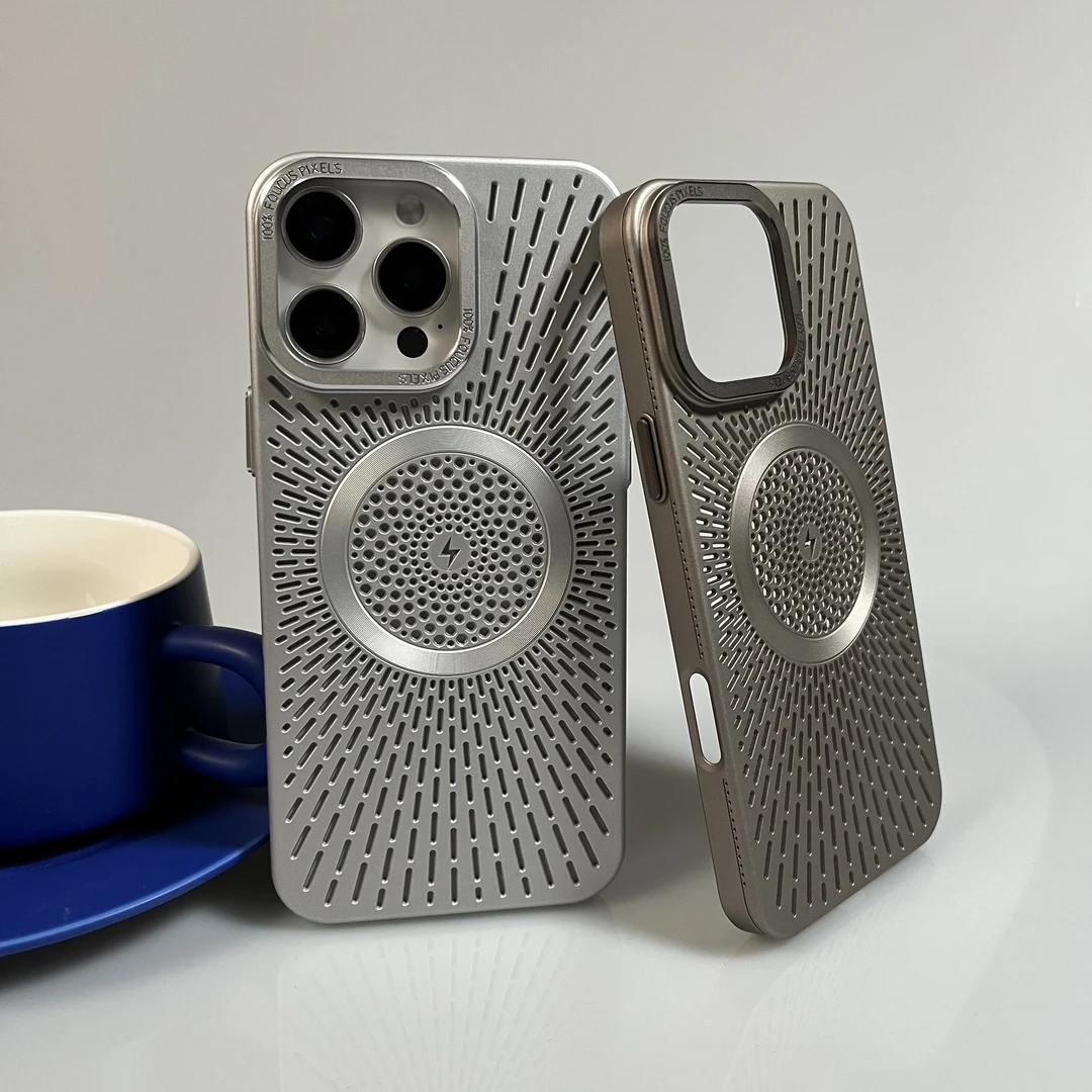 适用磁吸苹果16promax手机壳散热iPhone15pro/14/13全包12保护套