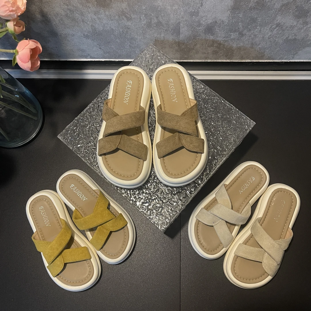 2025夏季新款时尚简约绝美风软底休闲百搭外穿沙滩舒适拖鞋-5CM