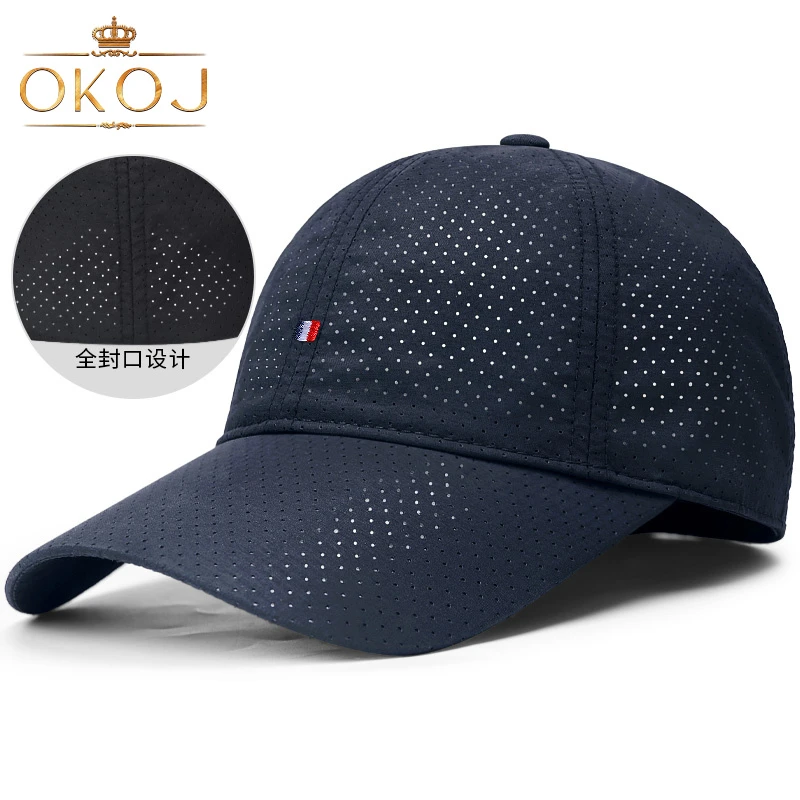 OKOJ帽子男全网孔透气防晒帽夏季超薄速干大头围户外休闲棒球帽