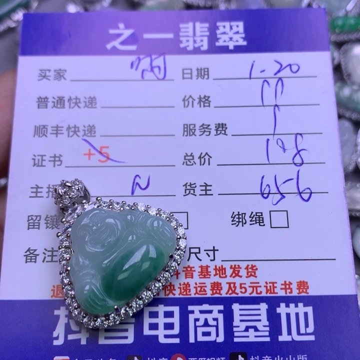 翡翠颈饰银S925镶嵌啊*啊