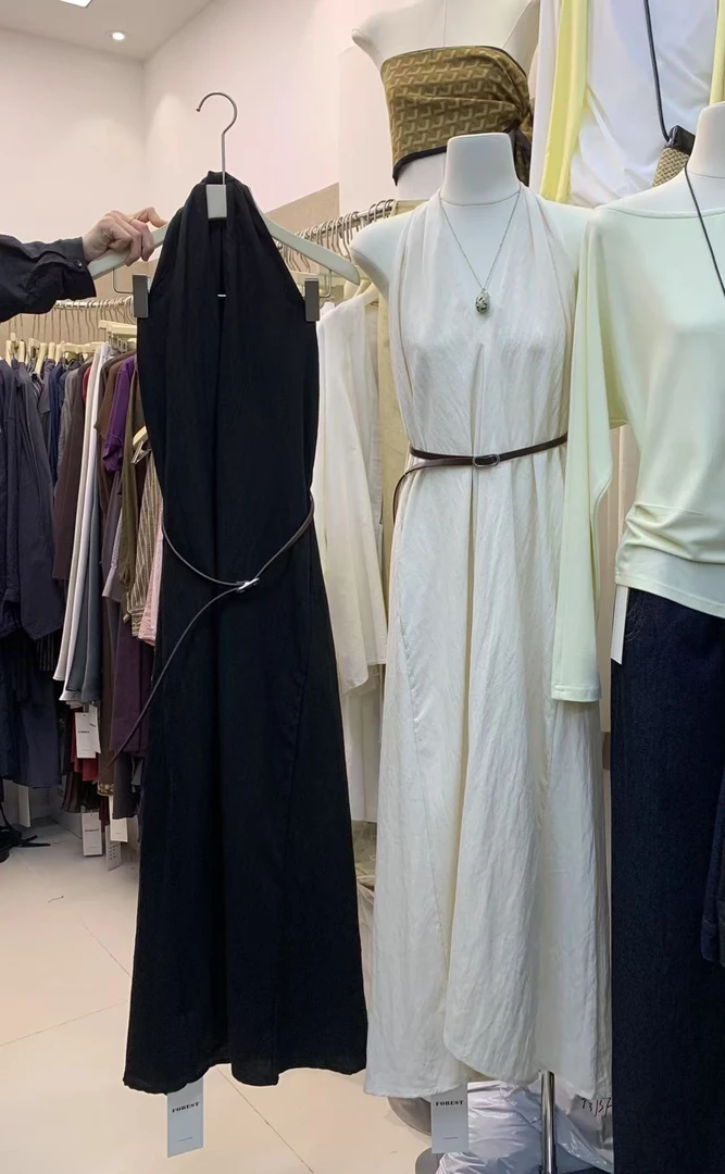 FOREST（87131#库）法式轻奢贵气女神连衣裙  （裙长125）配腰带kc