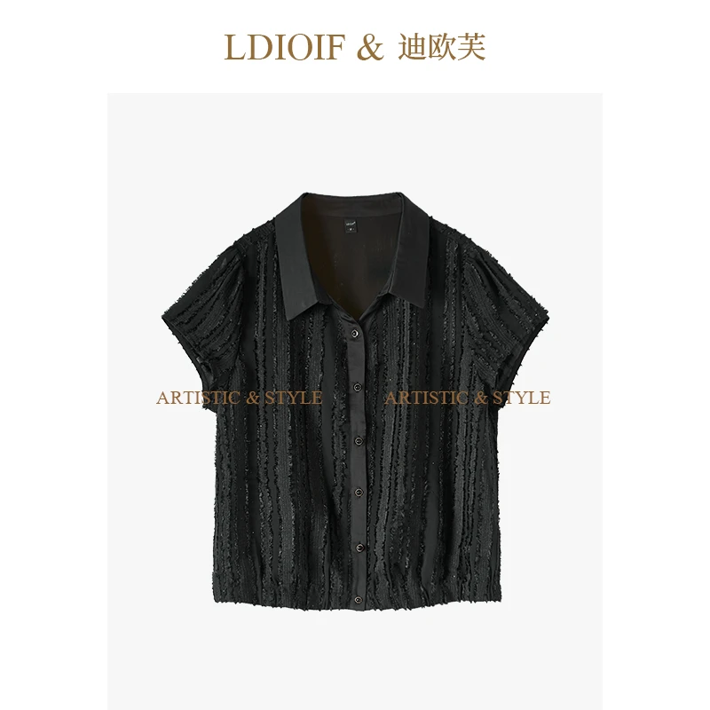 迪欧芙气质短袖休闲简约上衣2025夏季新款时尚百搭女#XSY18248