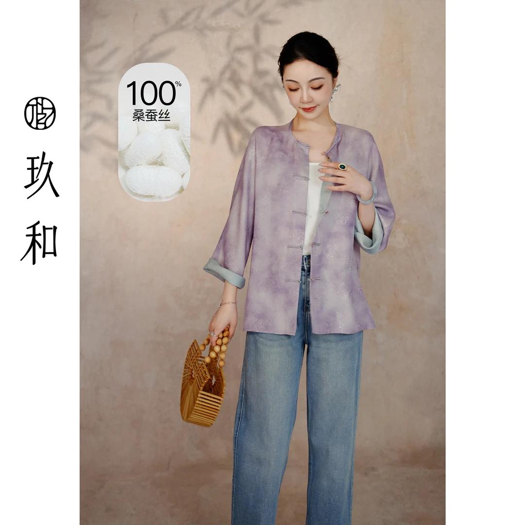 【知否】100桑蚕丝新中式国风花罗外套夏季百搭中国风薄款JHA2WT392