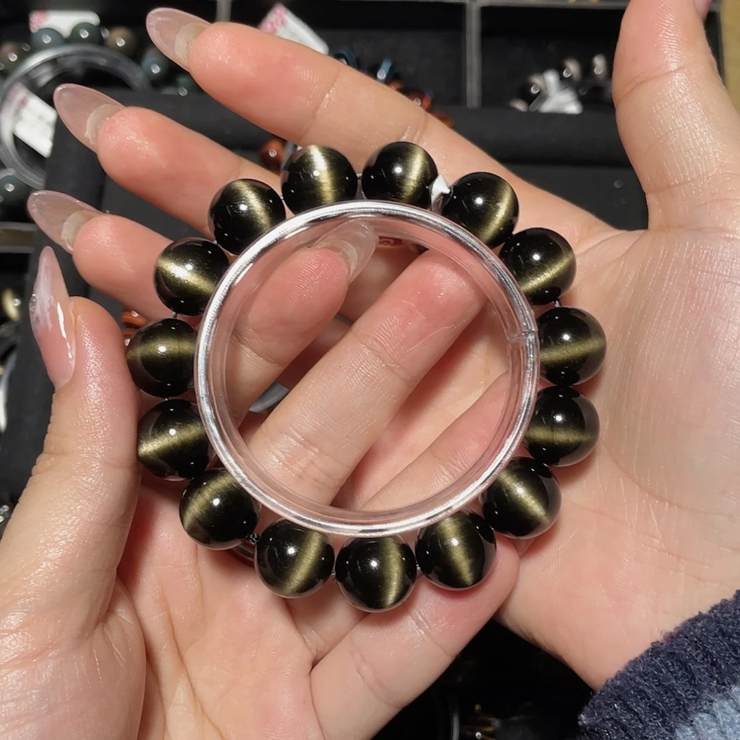 自***先黑曜岩未镶嵌手链