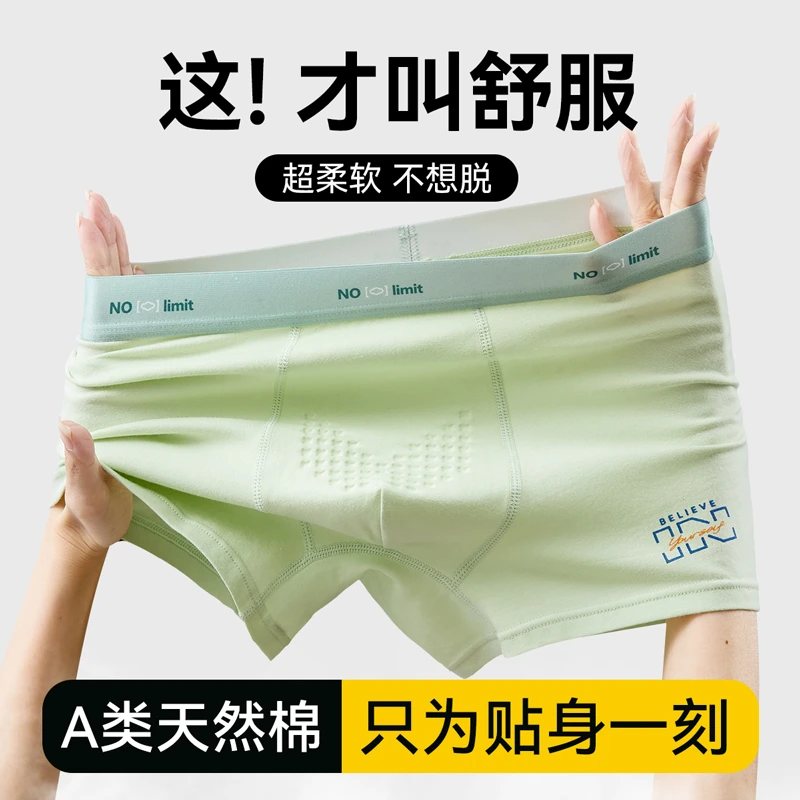棉致青少年内裤男款爆款2025新款男士男生纯棉抗菌内穿短裤平角裤