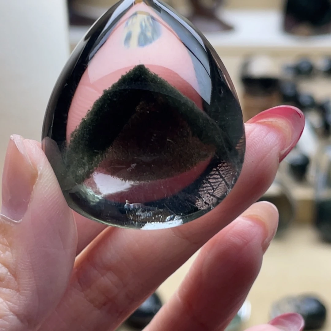 关***关未镶嵌水晶颈饰绿幽灵吊坠打孔不退换