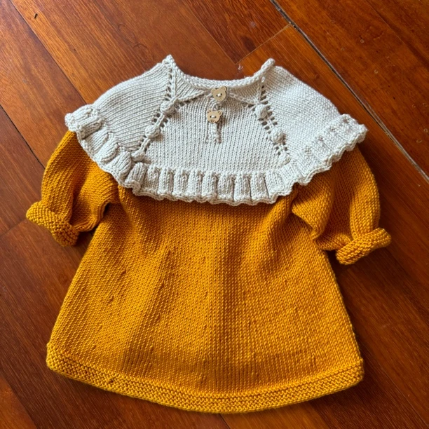 豆蔻长袖连衣裙材料包非成品。儿童春秋洋气