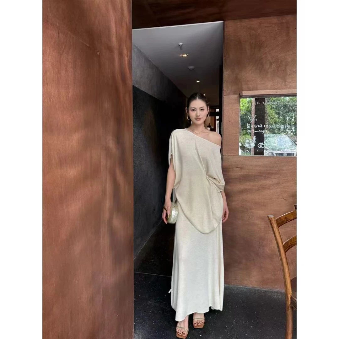 S-Quinn【落秋】气质显瘦时尚针织腰部可扣套装