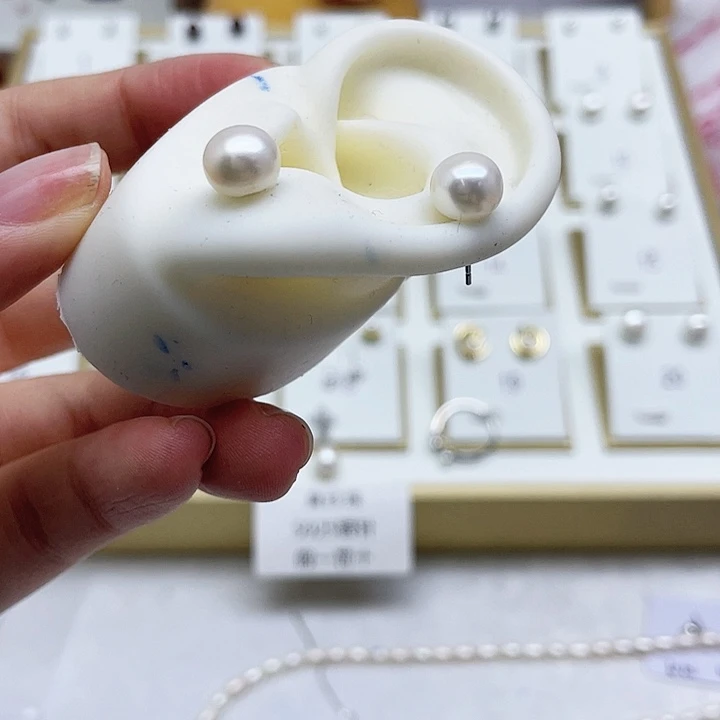 淡水珍珠耳饰银S925镶嵌?**瑞