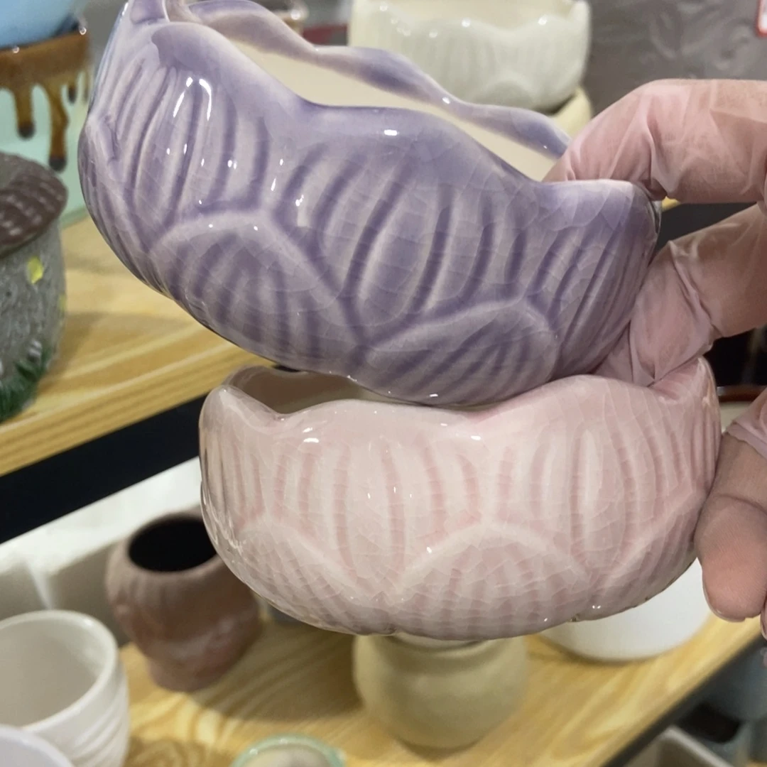 红陶高温陶瓷花盆