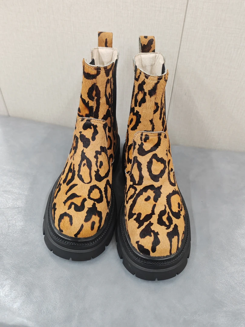 定制款马毛休闲短靴