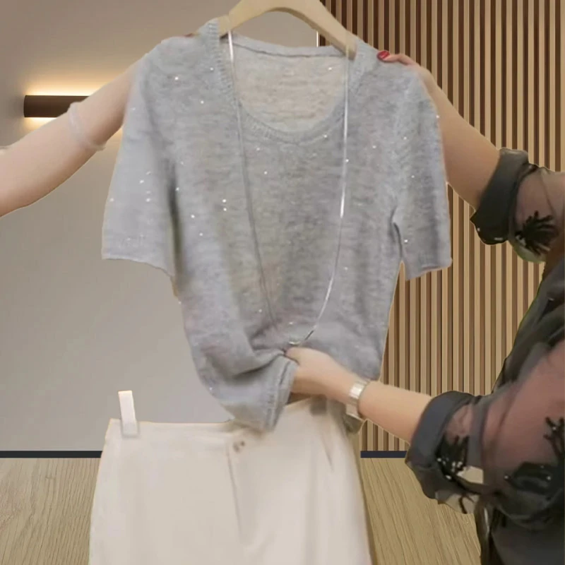 高级感短袖t恤衫女士2025夏季新款流行百搭通勤舒适圆领薄款上衣