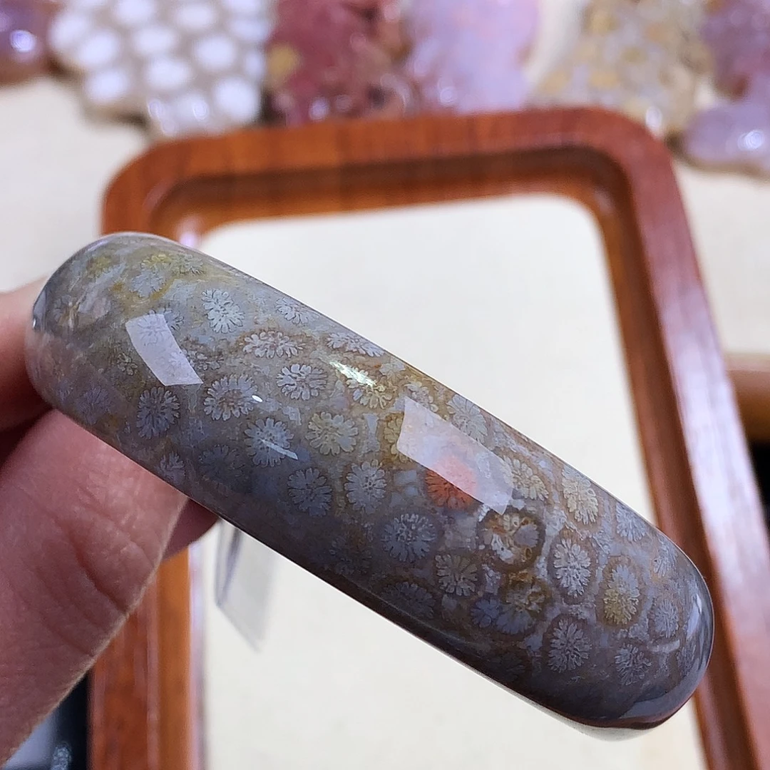 硅化珊瑚（珊瑚玉）未镶嵌70号52.5圈酷