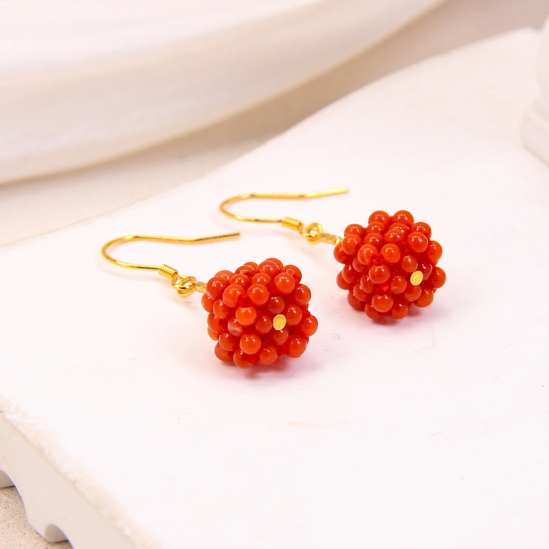 【霞姐专属】S925银南红耳环 多样性发一 THL12-10