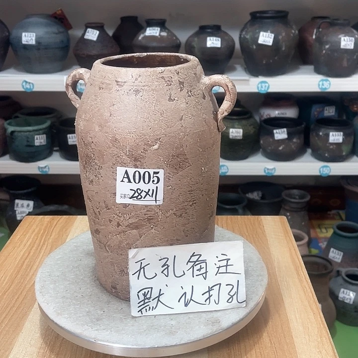 红陶手工制作工艺花盆