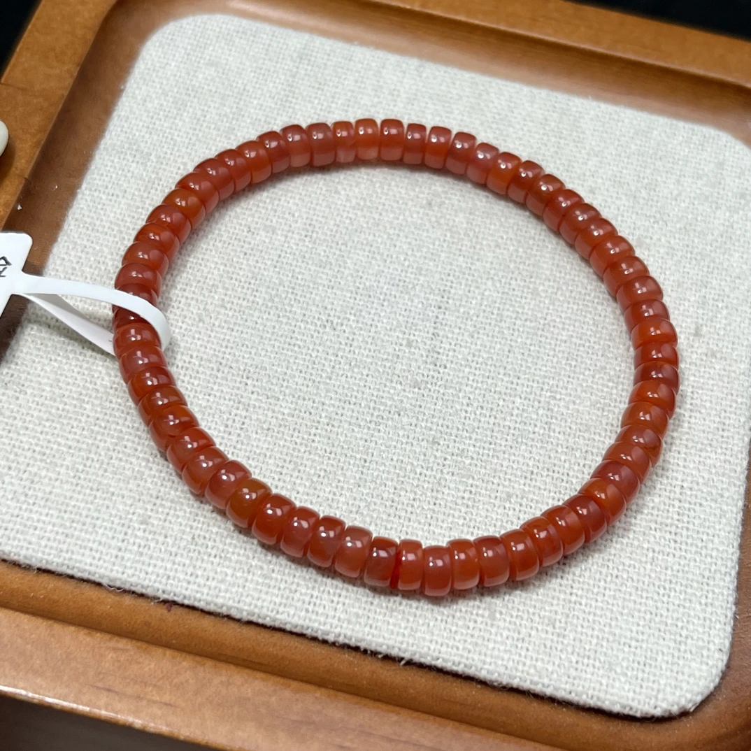 天然原矿瓦西南红精工药片手串尺寸约5X2毫米AC0642